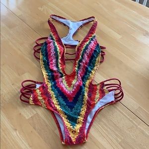 Colorful One Piece Swimsuit